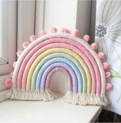 INS Nordic Style Woven Colorful Tapestry Rainbow Wall Hanging Children Room Decorations Wall Hanging Decoration Home Decoration