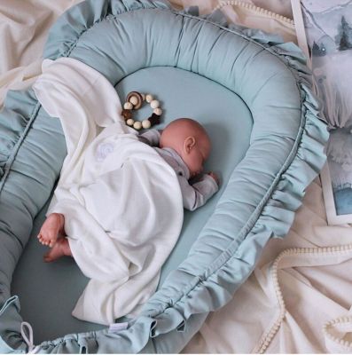 Cross-Border New Arrival Lace Cotton Baby Uterus Bionic Bed Portable Newborn Bed in Bed Mattress