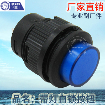 Factory Direct Sales 16mm Self-Locking Button Switch with Light 3A 250VAC R16-503AD