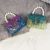Women's Bag New Rainbow Transparent Rhombus Gel Bag Bag Pearl Hand Shoulder Crossbody Bag Chain Gel Bag