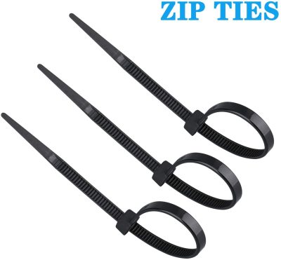 6-Inch about 15.2cm Black 50 Lbs about 2 2千克拉 Chain Cable Tie Nylon Thread Cable Tie Choose Size