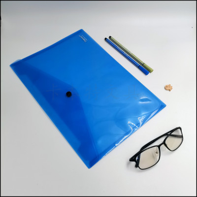 Mirror Transparent Pp Button Bag Information Bag Plastic Snapper File Bag Office File Bag Self-Produced and Self-Sold