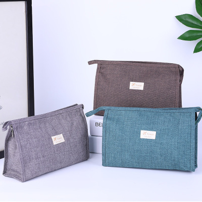 New Cosmetic Bag Women's Canvas Fashion Large Capacity Travel Portable Travel Buggy Bag Portable Frosted Wash Bag