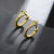 European and American Style Emerald Snake Ear Clip Micro Inlaid Zircon Real Gold Ornament Fashion Trend Ins Style Earrings