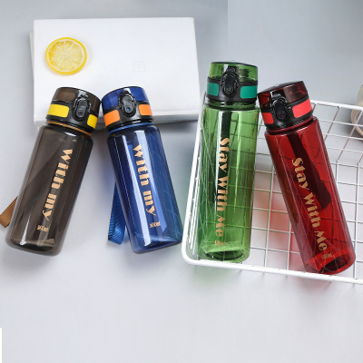 New Plastic Water Cup Sports Bottle Outdoor Sports Bottle Plastic Cup Gift Cup Bounce Suction Nozzle Cup