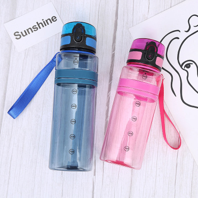 New Plastic Water Bottle Bullet Cup Outdoor Portable Sports Water Cup Plastic Sports Kettle Square Cup Wholesale