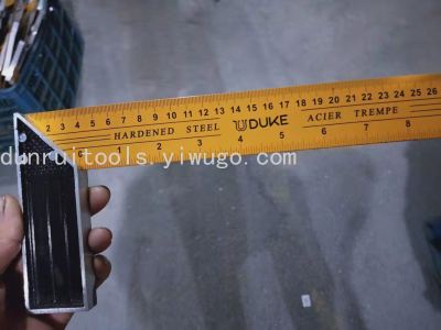 Spot Yellow Aluminum Pedestal Yellow Paint Angle Square 300mm Steel Belt Woodworking L-Square Angle Square