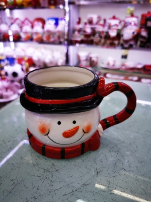 New Christmas Snowman Cup Ceramic Color Painting