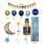 Cross-Border Hot Sale Blue Balloon Chain Set Flag Whiskey Kit Party Decoration Venue Layout Props
