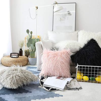 Cross-Border E-Commerce Ins Style Amazon Solid Color Simple Nordic Style Plush Pillow Cover Manufacturer One Piece Dropshipping