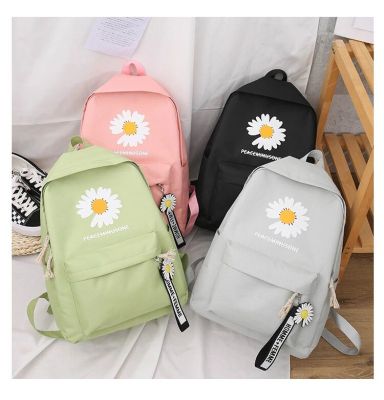Little Daisy Canvas Schoolbag Korean Style New Trendy Bag Junior High School Campus Backpack Male Primary and Secondary School Student Backpack Female
