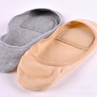 2020 New Women's All Cotton Low Cut Socks Non-Slip Sole Tight Invisible Socks Massage Sponge Mat