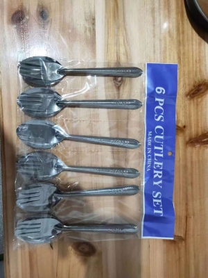 Stainless Steel Tableware Low-Grade Water Throwing 6 Pairs Spoon Fork