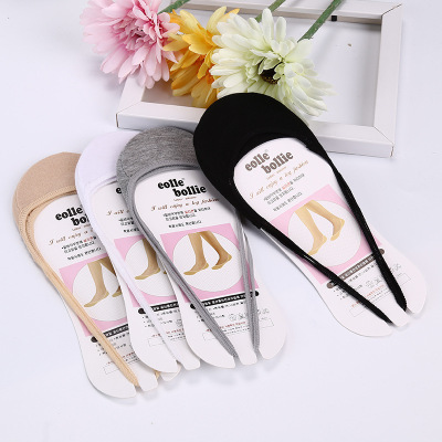 Half-Foot Suspender Socks Korean New Invisible Toe Half Socks Tight Cotton without Heel Women's Socks Factory Direct Sales