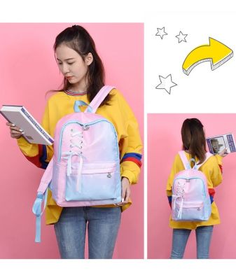 Japanese Schoolbag Gradient Color Cute Ins Girls Backpack Junior High School Student Campus Large Capacity Korean Backpack