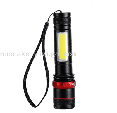USB Charging with Cob Sidelight Multifunctional Power Torch Outdoor Lightweight Portable Flashlight Searchlight