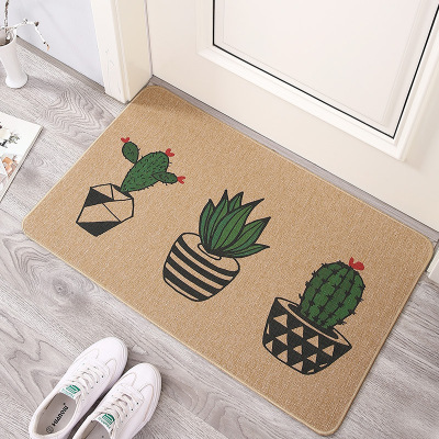 Factory Customized Carpet Linen Rubber Floor Mat Kitchen Mat Modern Minimalist Bedroom Door Plastic Footpad