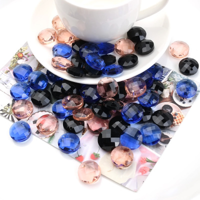 DIY Ornament Accessories Factory Direct Supply Multi-Color Grid Flat round Micro Glass Bead Flat round Earrings Necklace Accessories