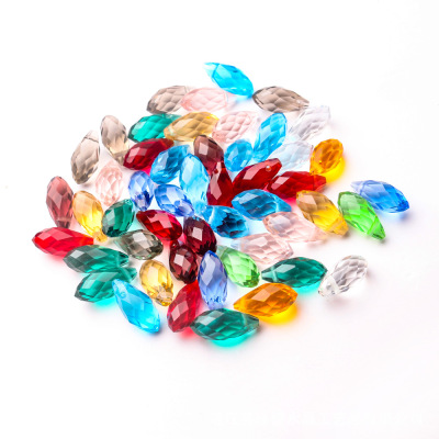 Pujiang Glass Crystal Beads 5x8mm Horizontal Hole Three-Dimensional Water Drop AB Magic Color Bead Curtain Pendant Accessories Scattered Beads Wholesale