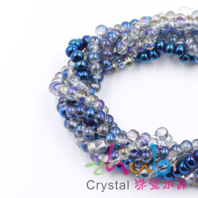Creative Fashion Accessories Ornaments Artificial Crystal Micro Glass Bead New Product 6-8mm Electroplating Partial Hole Beads Bracelet Beads String