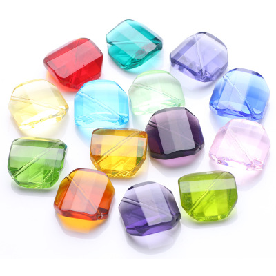 New Crystal Micro Glass Bead 12mm Square Twisted Pieces Multicolor Wholesale Bead Curtain Bracelet Handmade Accessories Material Scattered Beads