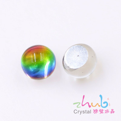 New Hot Sale Flat Glossy Crystal Ball Electroplated Colorful Rhinestone round Cut Bottom Non-Hole Flat Glass Ball