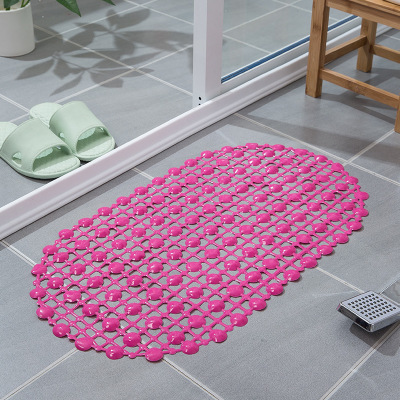 Wholesale Hotel Solid Color PVC Bathroom Massage Non-Slip Floor Mat Household Kitchen Bathroom Mat Mat with Suction Cup