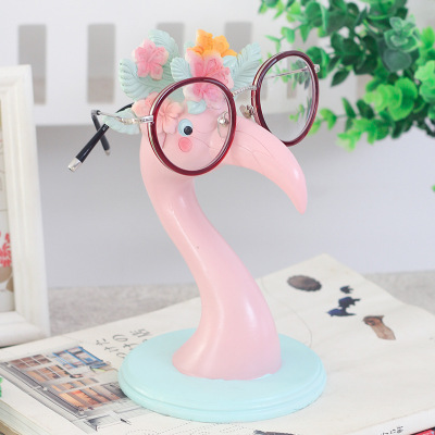 Home Creative Gift Desktop Ins Flamingo Resin Decorations Cute Animal Bedroom Glasses Frame Furnishings