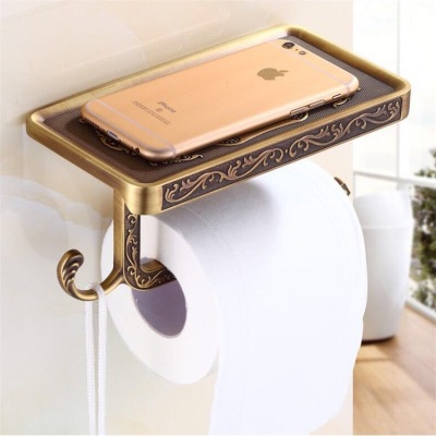 European-Style Antique Mobile Phone Stand Toilet Tissue Box Toilet Toilet Paper Holder a Toilet Paper Holder Bathroom Punch-Free Toilet Paper Roll Holder