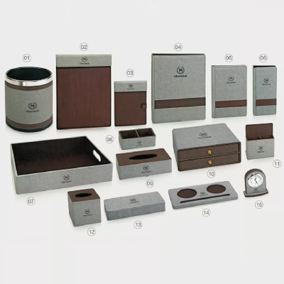 Various Hotel and Hotel Bed & Breakfast Leather Kit Tissue Box Tray Customizable Logo Sample Customization