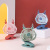 Cartoon Clip Electric Little Fan Desktop with Night Light Dual-Use Mini-Portable Three-Gear Little Fan