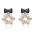 Sterling Silver Needle Korean Style New Long Tassel Beautiful Bow Stud Earrings Black Personalized Geometric Korean Style Ear Studs