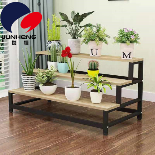 iron indoor multi-storey ladder shelf floor balcony green radish succulent solid wood flowerpot