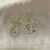 Sterling Silver Needle Fashion Ear Hook Full Diamond All Match Elegant Earrings Water Drop Flashing Earrings Women's Ear Studs Earrings
