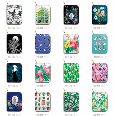 Avocado Printing Cashew Printing Cartoon Animal Pattern Design Landscape Pattern Printing Single Pull Wallet