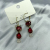 Sterling Silver Needle Korean Ins 2021 Red New Style Long Fringe Earrings Festival New Year Red Eardrop Earring