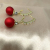 Sterling Silver Needle Women's High-End Red Handmade Pearl Grace Big Pearl Dongdaemun Geometric Earrings Eardrops