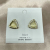 Sterling Silver Needle Exquisite Opal Stone Ear Studs Korean New Graceful Online Influencer Small Hollow Triangle Earrings Fresh