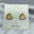 Sterling Silver Needle Exquisite Opal Stone Ear Studs Korean New Graceful Online Influencer Small Hollow Triangle Earrings Fresh