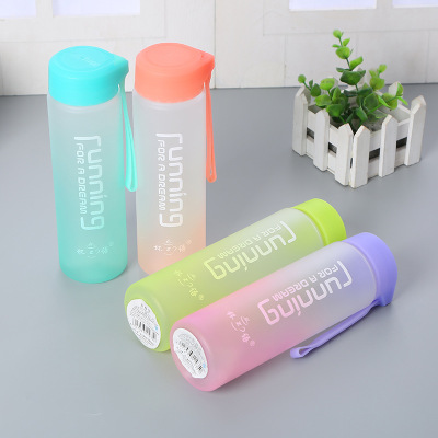Qfenc Fashion Portable Sports Bottle Schoolgirl Portable Anti-Fall Men's Summer Sporty Simplicity Fresh Water Cup