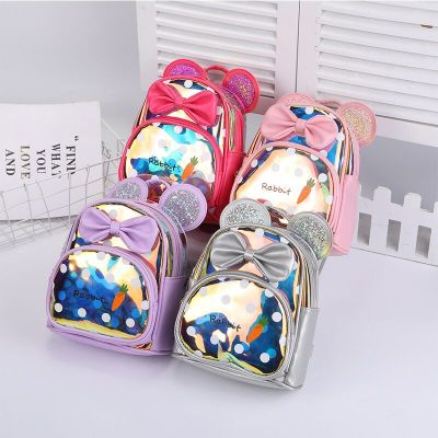 Factory Direct Sales New Love Fashion Girls' Bags Wholesale Cute Polka Dot Transparent Bow Backpack Backpack