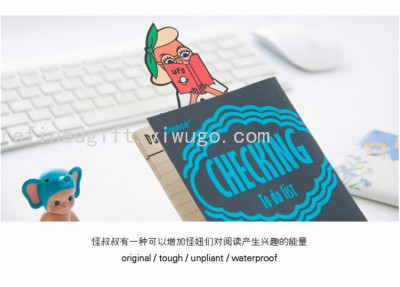 Factory Customized PVC Soft Glue Clip Bookmark Creative Cartoon Customized Bookmark