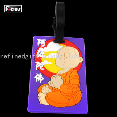 PVC Soft Rubber Baggage Tag Creative 3D Epoxy Environmental Protection Cartoon Luggage Pendant Customized by Manufacturers
