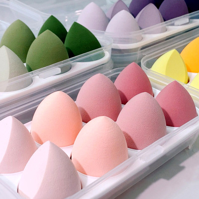 Cosmetic Egg Super Soft Puff Beauty Blender Not Easy to Smeared Makeup Beauty Blender Facet Ball Sponge Storage Box Wet and Dry Dual Use