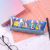 Creative Japanese Laser Colorful Pencil Case Embroidery English Letters Transparent and Cute Stationery Case