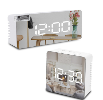 Cross-Border Multifunctional Mirror Digital Clock Led Mirror Clock Makeup Mirror Alarm Clock Electronic Clock 