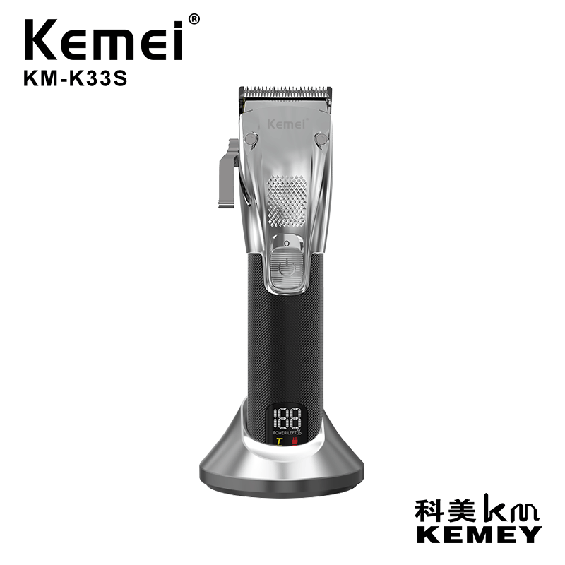 Cross-Border Factory Direct Electric Clipper KM-K33S USB Rechargeable Carbon Steel Cutter Head Electric Clipper Electric Clipper