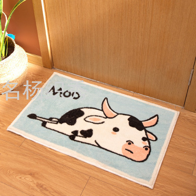 Lambswool Cartoon Simple Bedroom Bedside Cushions Nordic Style Home Doorway Foot Mats Printed Special-Shaped Floor Mat