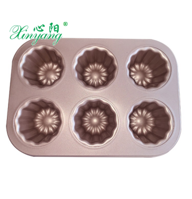 Baking Utensils Ke Lu Li 6-Hole Cake Mold Angel Bell Ke Li Lu Golden Non-Stick Baking Tray Oven