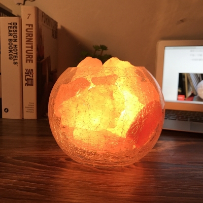 Foreign Trade Hot Sale Himalayan Cracked Crystal Salt Light USB Night Light Creative Table Lamp European Bedroom Bedside Lamp